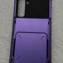 Vofolen for Samsung Galaxy S24 FE Case Wallet with Card Holder Dual Layer Heavy Duty Shockproof Hidden Flip 4-Card Slot Large Storage Protective Galaxy S24 FE Wallet Case for Women Men, 6.7" Purple