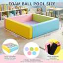 Arrowbash 43.3" x 11.8" PU Leather Baby Foam Soft Playpen Ball Pool, Soft Rectangle Climbing Blocks Play Pit for Kids Indoor Outdoor Large Game, Ball Toddlers Game Activity Pit, Balls Not Included