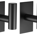 VAEHOLD Wall Towel Hooks, Heavy Duty Sticky Holder Waterproof Towel Hooks for Hanging Coat, Clothes, Closet Hook Wall Mount for Kitchen (Black, 2 Pack)Stuck together