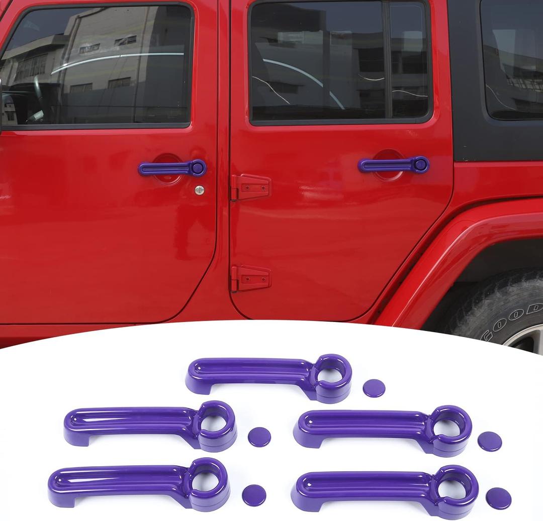 Door Handle Cover & Tailgate Handle Cover Inserts for 2007-2018 Jeep Wrangler JKU 4 Door/ 2008-2012 Jeep Liberty / 2007-2011 Dodge Nitro, Purple