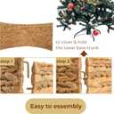 KOLWOVEN 24in Christmas Tree Collar, Christmas Tree Ring Adjustable Water Hyacinth Skirt, Christmas Tree Skirt for Decoration, Base Protection from Pets (Water Hyacinth)