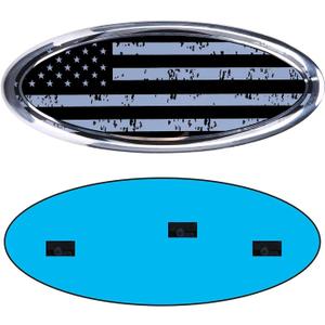 9inch Emblem for Ford, American Flag F150 Emblem Ford Front Grille Tailgate Emblem Oval 9"X3.5" Fits for 04-14 F250 F350, 11-14 Edge, 11-16 Explorer, 06-11 Ranger (9 Inch, Black)