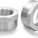 2 to 1 and 1/4 Stainless Steel Pipe Reducer Reducer Hex Bushing, NPT Male to Female Adapter, Stainless Steel Fitting for Plumbing, Gas Line, Air Compressor, Forged Connector (2 Pack)
