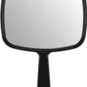 OMIRO 9.3" L x 6.6" W Hand Mirror, All Black Handheld Mirror with Handle