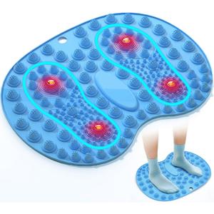 Foot Massage Mat, Big Foot Reflexology Mat with Magnetic Therapy, Foot-Shaped Acupressure Mat for Feet Relaxation, Under Desk Mat Pressure Point Mat for Pain, Fatigue and Stress Relief(Blue)