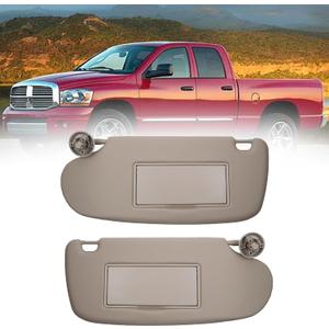 Dasbecan Pair Sun Visor W/Mirror Compatible with Dodge Ram 1500 2500 3500 2002 2003 2004 2005 2006 2007 2008 2009 Replaces# 1902167 (Not extendable)