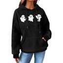 Ghost Boo Boobs Bikini Halloween Pullover Hoodie, L