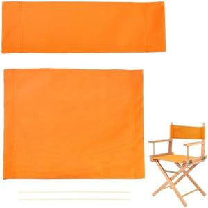 AHANDMAKER 1 Set Chair Replacement Canvas, Orange Casual Directors Chair Cover Kit Replacement Canvas Seat and Back with Wood Stick Easy to Clean for Director Makeup Chair, 18.7x14.96/20.47x6.5 inch