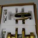Antique Brass Door Knob with Deadbolt, Keyed Alike Exterior Door Lock Set, Zinc-Alloy Front Door Knob and Deadbolt Set