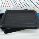 Restaurantware-LID ONLY: RW Clean 23.2 Inch x 16.9 Inch Bus Tub Lid, 1 Snap-On Lid For Bus Box - With Handles, Black Plastic Restaurant Tub Lid, Bus Tub Sold Separately