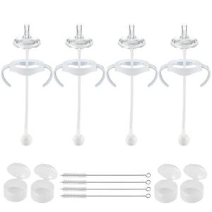 Straw Cup Conversion Kit for Philips Avent Natural Baby Bottles,Weighted Straw Sippy Cup Transition Kit with Soft Nipple and Handles for Toddler, Pack of 4