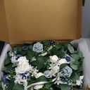 Ling's moment Wedding Arch Flowers - 4-Piece Set with 2 Floral Swags & 2 Rose Garlands, Artificial Outdoor Hanging Decor for Ceremony, Reception Backdrop, Party Arrangement, Dusty Blue & Navy