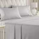 Queen Size 4 Piece Sheet Set - Comfy Breathable & Cooling Bed Sheets Set - Hotel Luxury Bedding for Women, Men, Kids, Teens, Boys & Girls - Deep Pockets, Soft and Wrinkle Free - Oeko-Tex - Light Grey