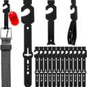 Geelin 100 Pack Belt Hanger Black Plastic Belt Hangers, Tie Hangers Bulk for Men, Closet Organizers, Storage, Retail