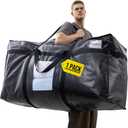 TAILI 69 Gallon Extra Large Storage Bags, XXL Black Heavy Duty Moving Bags For Storage with Visible Window, Wrap Around Handles, Totes for Space Saving, Alternative to Moving Boxes (1 Pack)