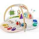 Little Acorn, Montessori Inspired Wooden Kick & Play Baby Gym | Musical Piano | Tummy Time Activity Center | Play Mat for Newborns & Infants | Toys for Ages 0-6+ Months