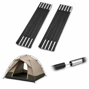 Sufalyn Fiberglass Replacement Tent Poles, 2 Pack, 14.5 ft, 11 mm, Black