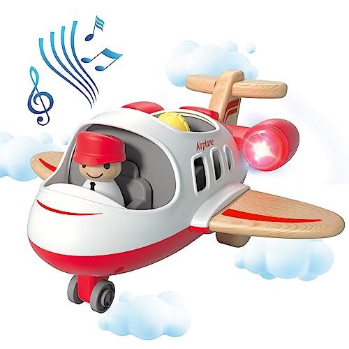 Airplane Toys for Toddlers 1-3, Toys Planes Toys with Sound and Light, Mini Airliner Toys for Introducing Aeronautical Knowledge, Car Toys for 18 Months, 2 3 4 5 Years Old Kids Boys Gift