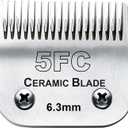 5FC Blade Dog Grooming Clipper Replacement Blades compatible with Andis Dog Clippers,Detachable Ceramic Blade & Stainless Steel Blade,Size-5 FC 1/4-Inch Cut Length (64122)