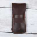 Leather Pen Case, Handmade Full Grain Organizer Pouch, Durable Protective Cover for Fountain Pens and Writing Tools (Brown)
