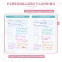 Undated 12 Month Planner Hardcover (5.5x8.5") - Weekly & Monthly Academic Life Organizer, Productivity Journal, Thick Paper, Sticker, Bookmark, Pen Loop(Pink)
