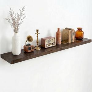 Dreamland Rustic Elm Wood Floating Shelves for Wall Decor, 48 Inch Long Wooden Floating Shelves Wall Mounted, 8 Inch Deep Wall Shelf for Bathroom, Living Room, Kitchen, Bathroom, Walnut