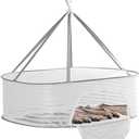 Foldable Drying Fishing Net, Hanging Drying Net Rack Clothes Dry Basket with Zipper, Indoor and Outdoor Plants Dryer for Shrimp Fish Fruit Vegetables Herb (1 Layer)