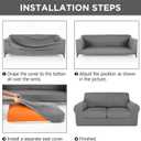 HunnmingRe Sofa Covers for 3 Cushion Couch Stretch Sofa and Loveseat Covers Set 2 Cushion Couch Cover Set Seat Slipcovers Furniture Protector for Living Room(5 Seats,Light Grey)