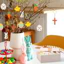 Equsion 60 Pcs Easter Keychain Easter Day Party Favors Bunny Key Chain Key Ring Rabbit Cross Hanging Kit Carrot Eggs Party Decorations for Hunting Party Decor