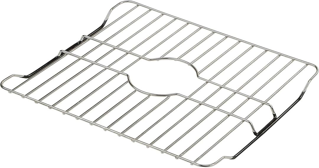 SunnyPoint 304 Stainless Steel Sink Protector Rack  Rust-Resistant Grid for Kitchen Sink Bottom, Scratch Prevention, Drainage Support, Fits Sinks 16.15" x 12.4", Center Drain Hole Required