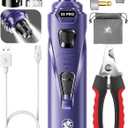 Whisper Quiet Dog Nail Grinder with 4 LED Lights, Safe & Stress-Free for Sensitive Dogs Cats of All Breeds & Sizes, 3 Grinding Bits, 3-Speed, Pet Nail Trimmers, Rechargeable Painless Grooming Kit Blue