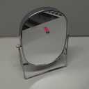 JOYOEIKON Classic Dual Sided 5X and 1X Magnifying Makeup Mirror and Tabletop Standing 360° Rotation Vanity Mirror,Desktop Cosmetic Mirror (Chrome)