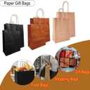 BAG BOX 25 Pack Small 5.9x3.1x8.25 Inch Black Kraft Paper Gift Bags with Handles for Bulk Shopping, Retail, Craft, Party Favors, Wedding, Grocery & Sacks