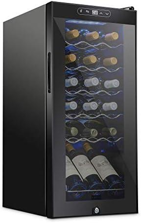 24 Bottle Compressor Cooler Refrigerator with Lock, Freestanding Fridge, 41°F-64°F Digital Temperature Control, Large Cellar for Red, White, Champagne, and Sparkling – Black
