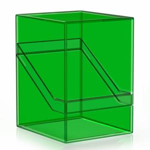 Mlikero Card Deck Cases, Acrylic Commander Deck Box Holding 100+ Sleeved Cards with Dividers, Clear Card Storage Box Fit for MTG, TCG, Sports Cards (Green)