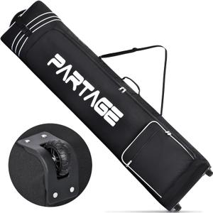 Partage Snowboard Bag with Wheels, Snowboard Bag for Air Travel, Adjustable Length Up to 170 cm, 600D Water Resistant Oxford -Black