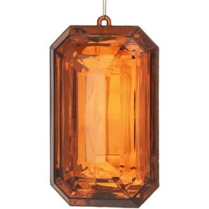 Regency International 9" Acrylic Emerald Cut Precious Gem Ornament, Copper