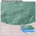 Waterproof Blanket for Bed King Size, Leak Proof Dog Couch Blankets Reversible, Pet Throw Sofa Furniture Protector Machine Washable-82 x108,Green+Cream