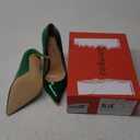 Women's Pointed Toe Shallow Stiletto Heels 4.7 Inch Pumps Wedding Party Banquet Shoes (8, Green)