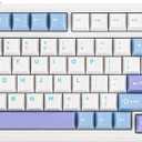 EPOMAKER x Aula F99 Wireless Mechanical Keyboard, Hot Swappable Gasket Custom Gaming Keyboard with Five-Layer Padding, Bluetooth/2.4GHz/USB-C, 8000mAh Battery (White Light Blue, Graywood V3 Switch)