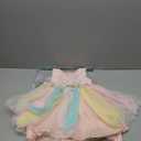 Weileenice Baby Girls Wedding Dress Rainbow Tulle 3D Embroidery Princess Tutu Dresses Size 24