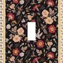 Decorative Light Switch Cover Plate Boho Vintage Floral Bohemian Flower Leaves 1 Gang Single Toggle Wall Plate Electrical Outlet Covers Decorate Switch Plate Cover for Bedroom Home Decor