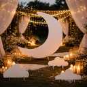 4 Pcs Large Moon Party Decoration 35 Inch Moon Standup Cardboard Cutout Starry Night Backdrop Photo Booth Props for Movie Night Awards Wedding Birthday Homecomings