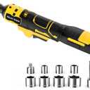 Electric Ratchet, 3/8" 20V Power Ratchet compatible with Dewalt 20V Battery, with Variable Speed&Trigger Safety Lock, LED Light, 7 Sockets, 1/4" Drive Adapter, 3" Extension Rod(Battery not Included)