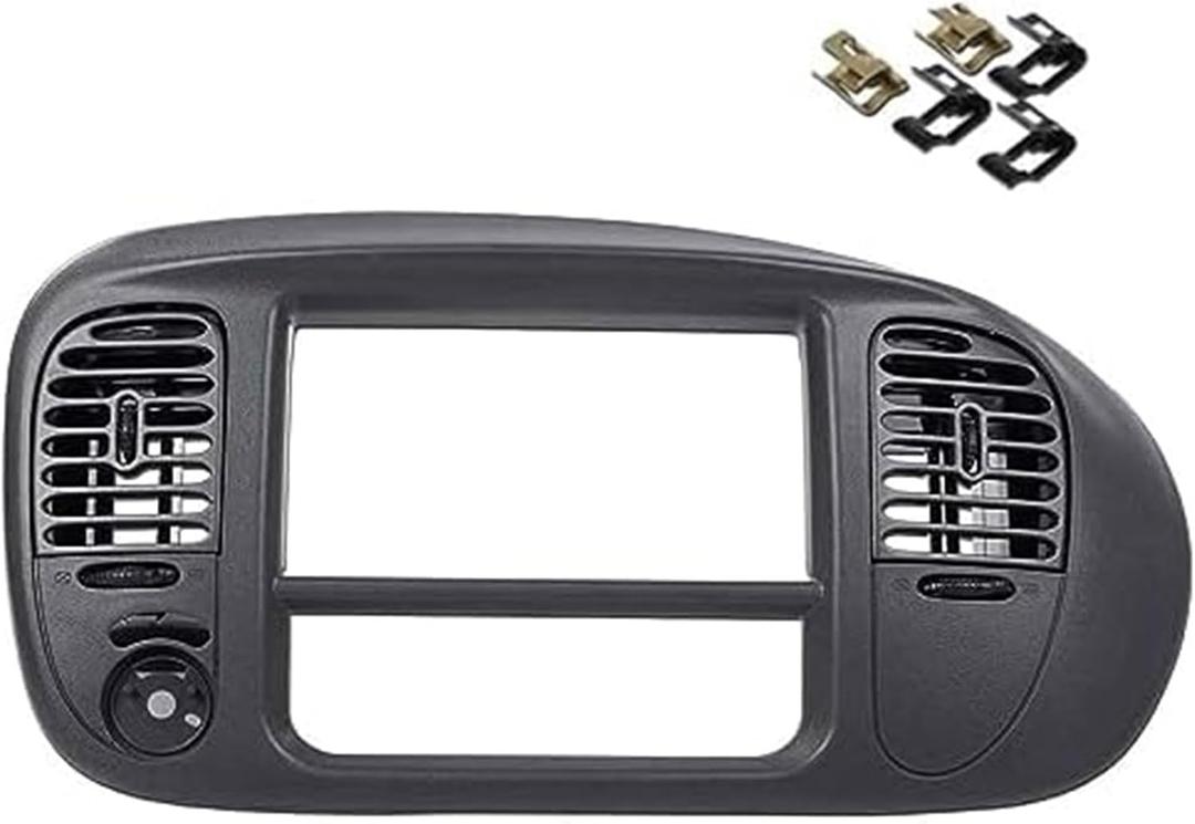 Center Dash Radio Climate BEZEL Panel for Ford F150 Expedition 4WD 4x4 Front Dash Trim Radio Air Vent Grill Bezel Tan OEM 1997-2003-gray