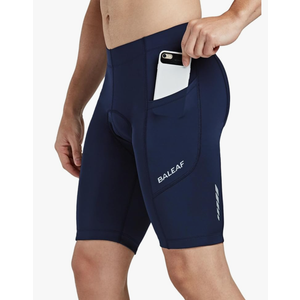 baleaf Men's Padded Bike Shorts Cycling Road Biking Riding Bicycle Cycle Wear Pockets UPF 50+ MTB Accessories Tights Blue M