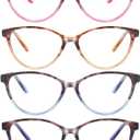 Przene 4 Pack Cat Eye Reading Glasses for Women Blue Light Blocking Readers 2.75
