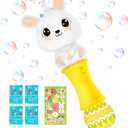 SpringFlower Easter Bubble Wand for Kids, Bubble Maker with LED Light-Up Effect for Girls Boys, Bubble Toy for Easter Party Favor Supplies, Easter Basket Essentials, Easter Basket Stuffers Fillers (Yellow)