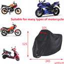 Motorcycle Cover Waterproof Windproof Outdoor Dustproof All Weather Protection,Anti-Theft Silver Lock Holes & Storage Bag, 190T Anti UV