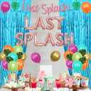 Last Splash Bachelorette Party Decorations Mermaid Bridal Shower Decor Bride to Be Sash Coconut Tree Balloon Blue Foil Fringe Palm Leaves for Summer Pool Summer Beach Bachelorette